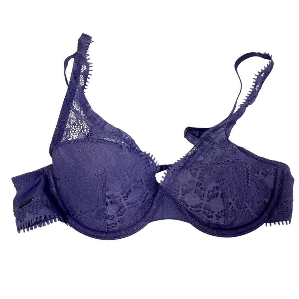 Chantelle Full Coverage Lace Underwire Bra Periwinkle Purple Size 32C